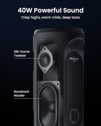 Image of MILESEEY GeneSonic Pro Golf Speaker with Detachable GPS Rangefinder Handheld, 43000+ No Subscription Preloaded Courses, View & Audible Distances,Touchscreen, 15H Battery, Magnetic, Waterproof,Hazard