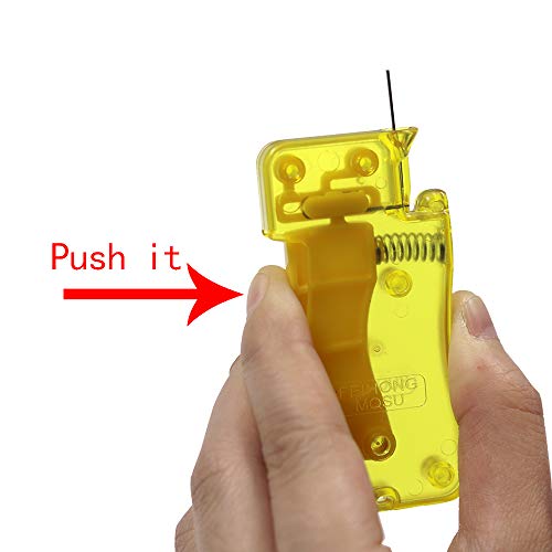 Automatic Needle Threader, with 2 Pcs Plastic Needle Threader Easy Needle Threader Tool Sewing Accessories