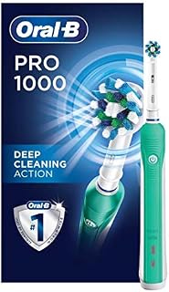Oral-B 1000 CrossAction Electric Toothbrush, Green, Powered by Braun