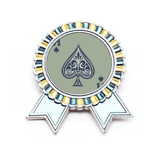 Broche cartes à jouer en métal taille M style ustensile de jeu pour décoration de veste