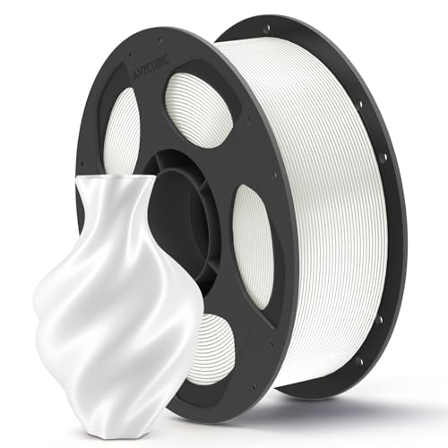 Image of ANYCUBIC Silk Filament, Clog-Free Shiny 3D Printing PLA Filament 1.75mm Dimensional Accuracy + /- 0.03mm, 1KG Reusable Spool (2.2 lbs), Silk White