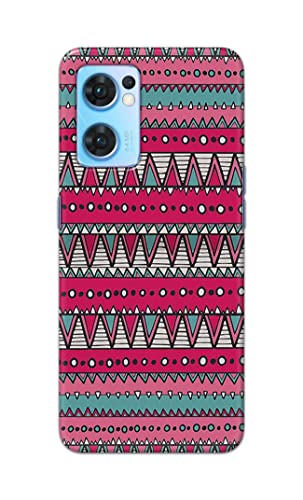 Image of Printed Hard Back Cover Case for Oppo Reno7 5G | Oppo Reno 7 5G Back Cover (Geometric Vintage Pattern) -1803