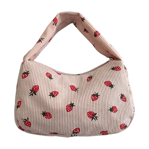 Cute Corduroy Crossbody Bags for Women - Novelty Strawberry Wallet Clutch