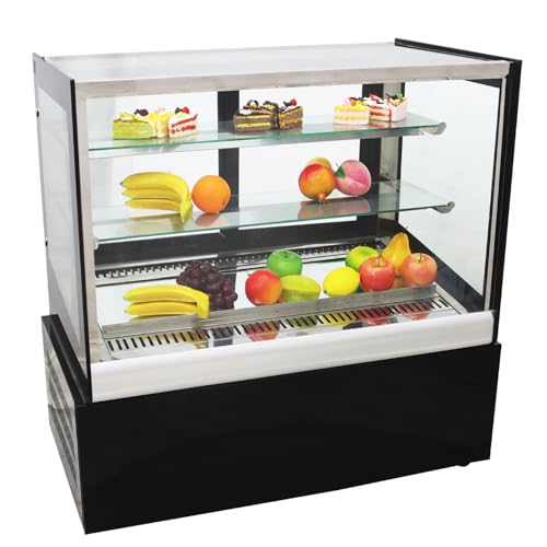 WYDDDARY Countertop Display Refrigerators 220V Vertical Type Commercial Bakery Cabinet Display 3-Layer Cake Showcase 255W with Yellow LED Light Rear Sliding Door 300L