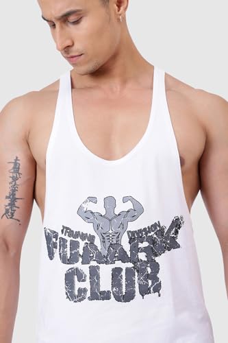 Image of FUAARK Men's Super Combed Cotton Tank Tops Gym Bodybuilding Vest Fitness Workout Sleeveless Stringers