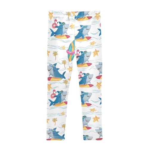Surfing Blue Shark Girls Leggings Soft Stretch Workout Yoga Dance Pants for Kids Casual Tights2