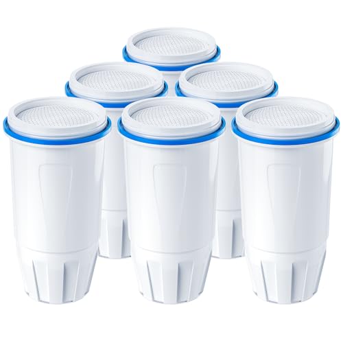 Water Filter Replacement Compatible with Zero Pitcher and Dispensers ZR-001, ZR-017, ZP-006 ZD-013, Reduces Lead,TDS, PFOA/PFOS, Chlorine and More, by NUTTUTO, Pack of 6