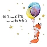 Little Deco Wandsticker Fuchs mit Ballons und Spruch Fliege 