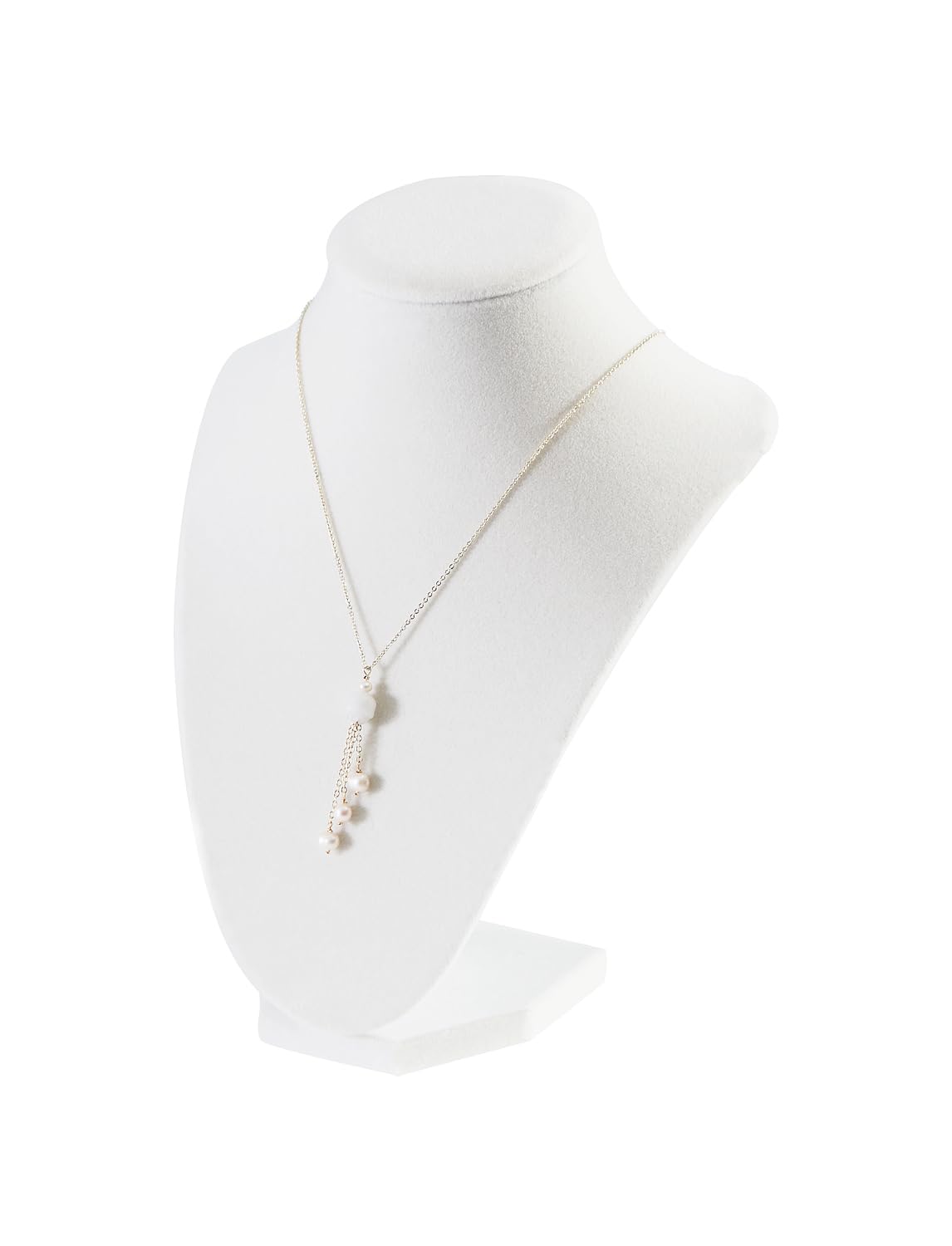 Coward 9" Beige Velvet Necklace Stand for Selling, Medium Small Necklace Jewelry Bust Display Holder for Home or Store Show (1pcs)