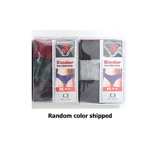 Generic 6 Pack Mens Bikinis Briefs Underwear 100 percent Cotton Solid Knocker Size Medium 32-34,Black4