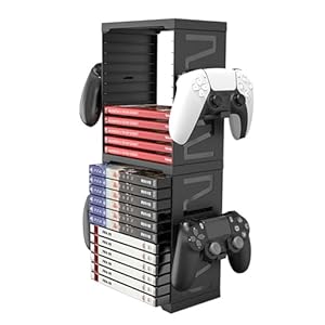 Nicoone Torre de almacenamiento de videojuegos para PS5 PS4 Xbox Nintendo Switch Estuches de juegos Soporte de caja de tarjetas de juego Almacena 24 juegos