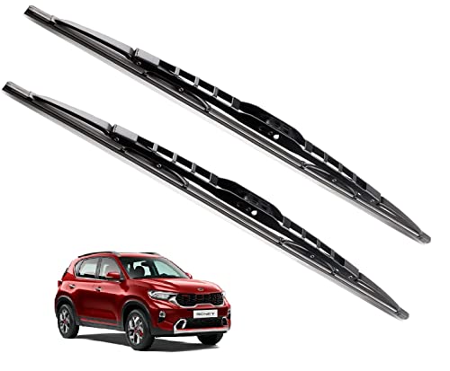 Image of Euro Care Metal Type Wiper Blade Compatibility with Kia Sonet Windshield Car Wiper Blade Size D-24,P-16