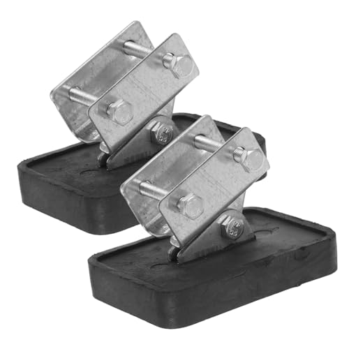 SHINEOFI 2pcs Aluminum Alloy Ladder Foot Protectors Thickened Black Rubber Pads and Screws Adjustable Ladder Stabilizer Accessories for Home and Outdoor Use Protective Covers