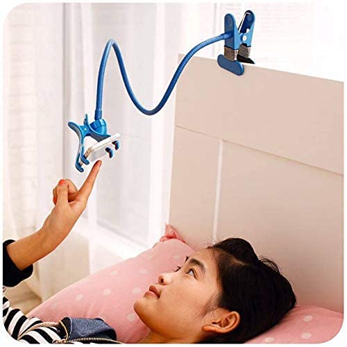 Image of Portable Lazy Stand Mobile Holder with Goosneck Long Arm Clip | Flexible | Foldable | 360 Degree Compatible for Universal Places As Office |Home |Kitchen | Bedroom (Metal Lazy)