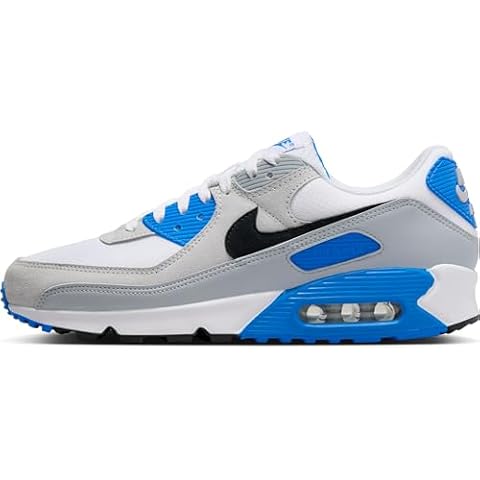 Nike Men's Air Max 90 Sneakers in White/Black Cover