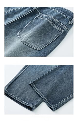 Men's Mid-Waist Casual Loose Jeans, Summer Thin Straight Pants, Street Retro Jeans4