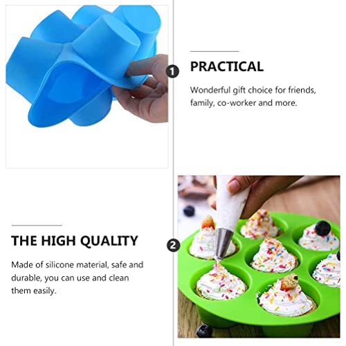Image of Skytail Silicone Air Fryer Muffin Pan - 7 Cups Regular Cupcake Pan, Non-Stick for Making Cakes, Tart, Bread - Round Pudding Recipe