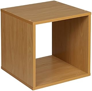 URBNLIVING 1, 2, 3, 4 Tier Beech Wooden Shelving Bookcase Storage Wood Shelf Unit  (Cube)