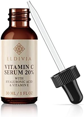 Vitamin C Serum for Face with Hyaluronic Acid and Vitamin E - 20% Potency - Best Anti Aging Facial Serum for Skin & Eyes - Anti Wrinkle, Fine Lines and Dark Spots - Reduces Acne Scars - 1 Ounce