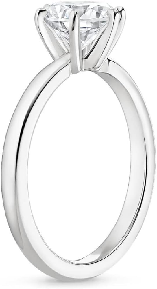 1.5 CT Oval Moissanite Engagement Ring, 14K White Gold view 2