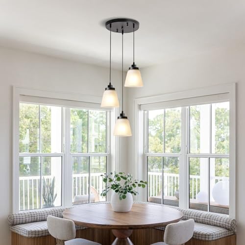 Image of 3 Pack White Glass Shade Covers, Glass Lamp Shade Replacements for Light Fixtures, 2.1 Inch Fitter Globes White Lampshades for Chandelier Bath Vanity Lights Wall Sconces Pendants
