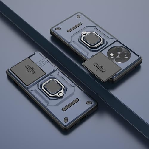 Image of CamShield Pro Case with Slide Camera Protection and 360 Protection Ring Stand Bumper Back Case Cover for OnePlus 11R 5G (Blue)