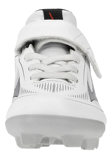 Mizuno Boys Cushionrevo Diamond Youth TPU Spike Cleat, White-Black, US Youth 13