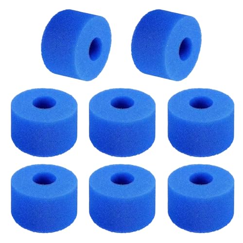 CUVZORA 8 pezzi di spugna filtrante tipo S1, filtro per piscina in schiuma, cartuccia di spugna riutilizzabile e lavabile, adatto per spa, piscine, giardini esterni