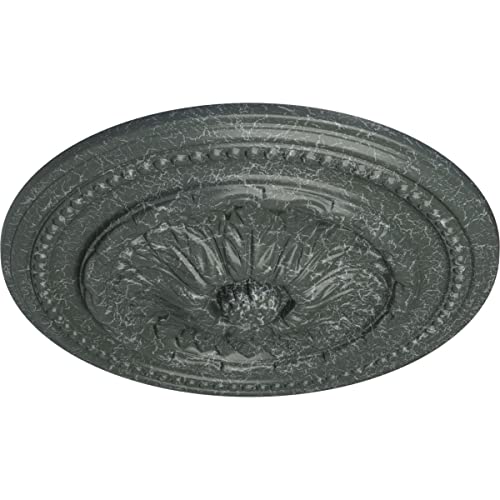 Image of Ekena Millwork Chester Ceiling Medallion, Athenian Green Crackle