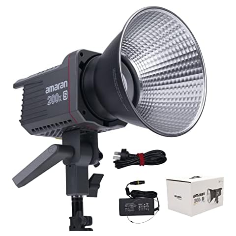 Aputure Amaran 200x S LED Video Light 200W Bi-color 2700K-6500K 45400Lux @1m COB LED Studio Continuous Lighting Bowens Mount CRI95+ TLCI98+ APP Control Cover