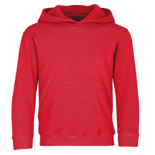 Unisex-Kapuzen-Sweatshirt/Hoodie für Kinder von Fruit of the Loom M rot