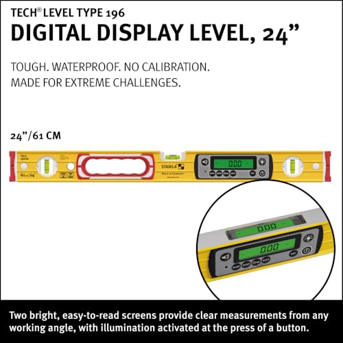Image of STABILA TECH LEVEL 196 Digital Spirit Level, 24 Inch, Cat. Number 39524