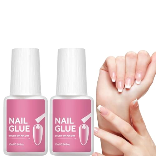 Ylnailky Pegamento Para Uñas - Pegamento Para Tips De Uñas Postizas,2 Unidades Secado Rápido Para Amantes de la Belleza Estilistas Creativos Profesionales Ocupados Salón Hogar Viajes Madres Y Mujeres