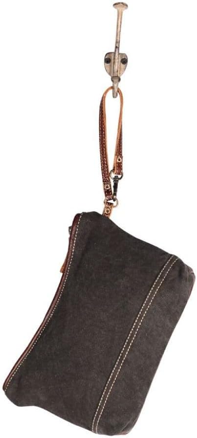 Myra Summer Mist Pouch - 12x6" Western Travel Makeup Bag, Organizer with Canvas and Leather Wrist Strap, Small Travel Toiletry Bag for Women, Compact Cosmetics Case, Cute Skincare Pouch, Boho Gift - Image 5