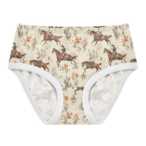 Girls Underwear Soft Cotton Cowboys Flower Kids Panties in Sizes 2/3t, 4t, 5t, 6 and 8