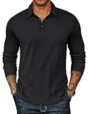 COOFANDY Mens Long Sleeve Polo Shirts Basic Casual Collared Shirt Lightweight Solid Polo T Shirt