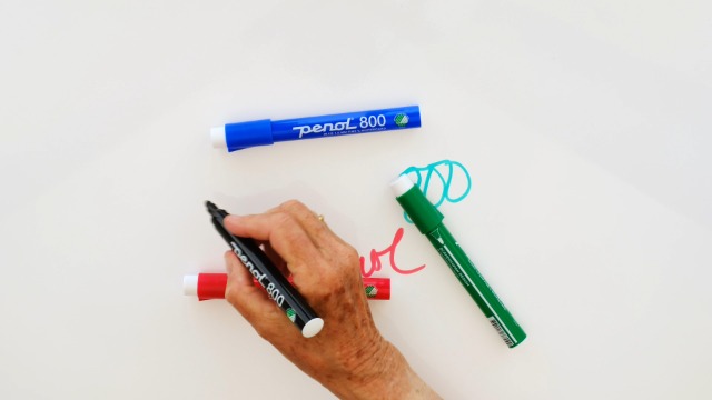 KleenSlate Dry Erase Markers 10-Pack - Low Odor Blue Bullet Tip With Eraser