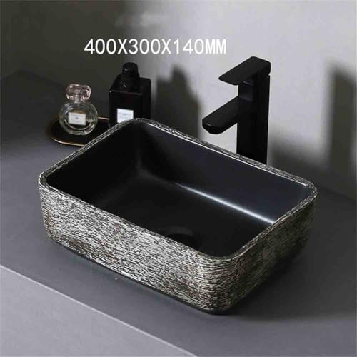Lavabo à poser d'architecte, vasque rectangulaire en céramique noble pour intérieur raffiné