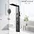Homevacious Black Shower Panel Tower System, Rainfall Waterfall Shower Head,3 Massage Body Jets,Handheld Shower Head and Tub Spout,Wall Mounted Multi-Function Bathroom Shower Panel