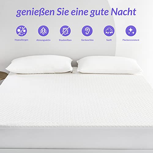 Coriwell Matratzenschoner Wasserdicht - 90 x 200 cm Wasserdichter Matratzenbezug Matratzenauflage Atmungsaktive Matratzenhülle Matratzenschutz aus Bambus Matratzen Schutzbezug - Mattress Protector - Image 6