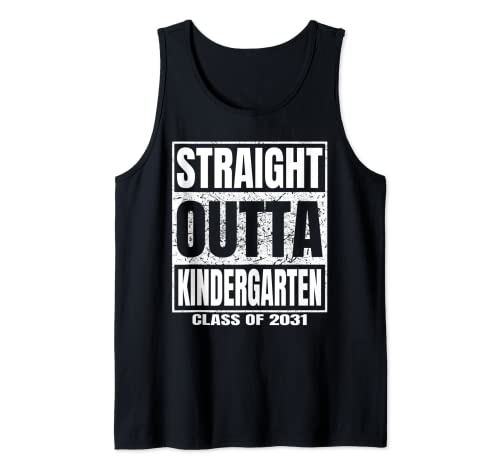 Straight Outta Kindergarten Class of 2031 Funny Graduation Camiseta sin Mangas