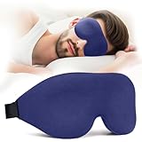 NEWVANGA Sleep Mask for Back and Side Sleeper, Block Out Light, Luxury Sleeping Eye Mask of 3D Night Blindfold, Zero Pressure Breathable Travel Eye Cover Blue