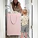 CHICVITA Slim Laundry Hamper with Wheels 75L, Collapsible Rolling Laundry Basket for Living Room, Pink Laundry Hamper for College Dorm