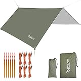 [page_title]-Osaloe Zeltplane, 3m x 3m Tarp für Hängematte Wasserdicht Sonnenschutz Zelt Tarp für Ourdoor Camping