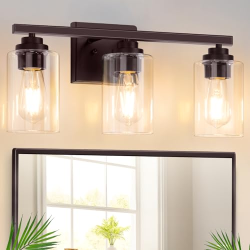 3-Light Bathroom Light Fixtures, 19" Modern Vanity Lights Over Mirror