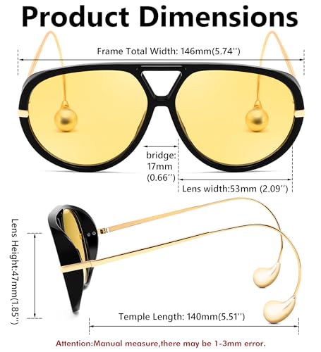 Oversized Aviator Sunglasses for Women and Men Fashion Sunglasses Large Big Double Bridge Frame Eyewear4