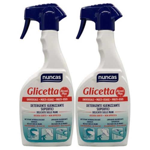 Detergente Igienizzante Superfici Multiuso, Delicato sulle Mani, Asciuga Subito, non Appiccica, 500ml (2 Unità)