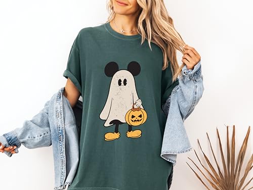 Retro M.ickey M.innie Halloween Couple Shirts, M.ickey Ghost Shirt, M.innie Ghost Shirt, Spooky Season Shirt, Halloween Trip Shirts, Comfort Colors Tee3