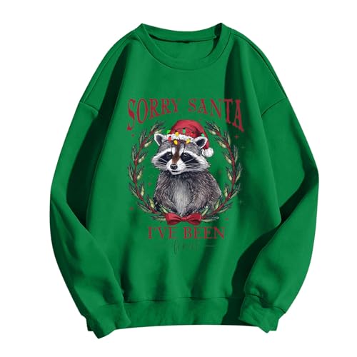 Sweat-shirt de rue pour femme active - Haut vert imprimé style streetwear