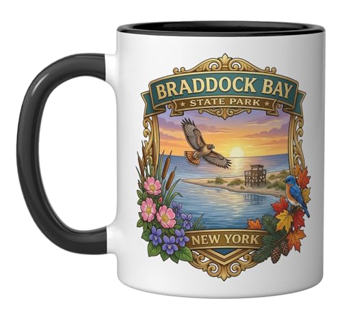 Braddock Bay State Park Lake Ontario Mug Black/White